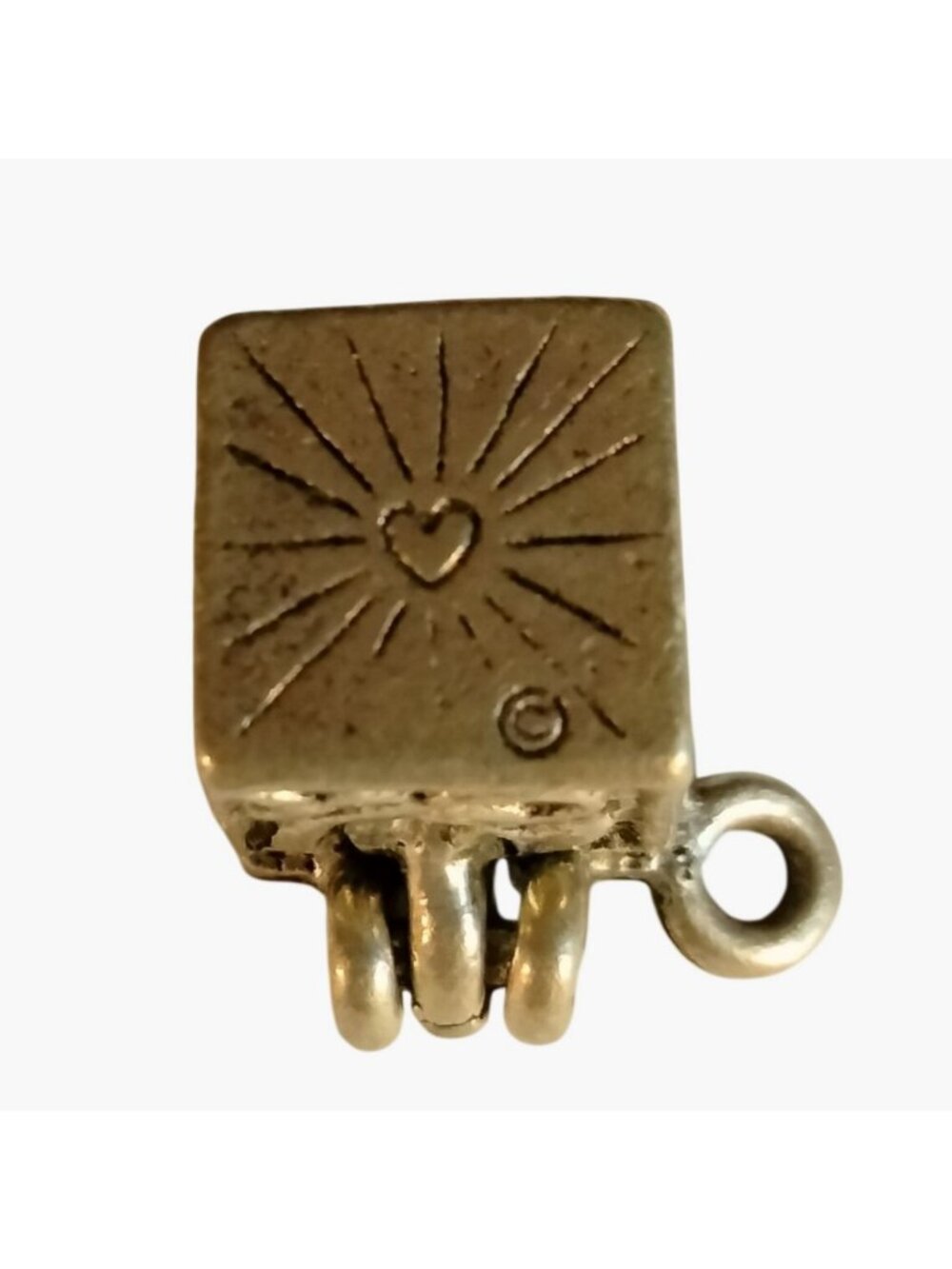 Prayer Box Charm Praying Hands Design Silver Metal - Picture 12 of 14